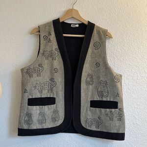 Vintage cat lady CATS cotton vest